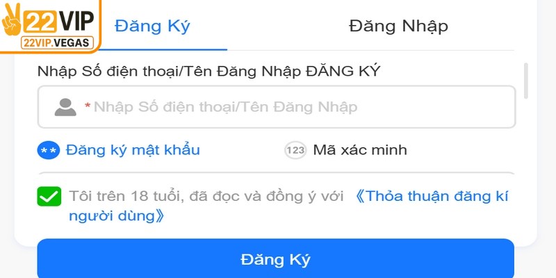 Hướng dẫn thao tác đăng ký 22VIP đơn giản cho bạn 